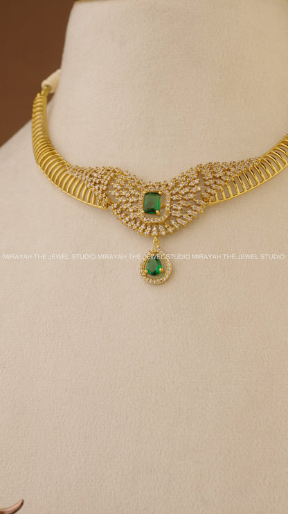 HEERA SHINE AD NECKLACE - GREEN