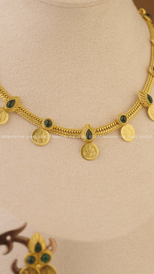 COIN SWARNA MANGA NECKLACE - GREEN