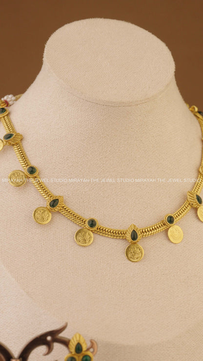 COIN SWARNA MANGA NECKLACE - GREEN