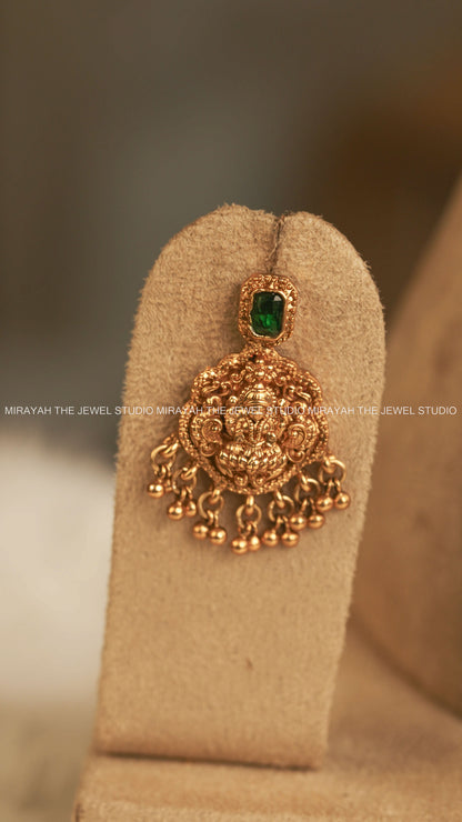 BHAVANI BEADED PENDANT MID HARAM - GREEN