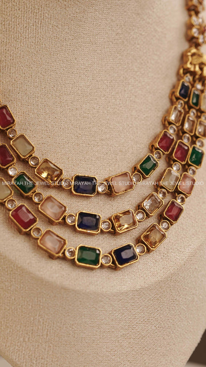 3 LAYERED RECTANGLE AD NECKLACE