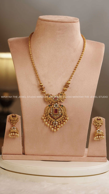 RUBY DOUBLE PEACOCK HARAM