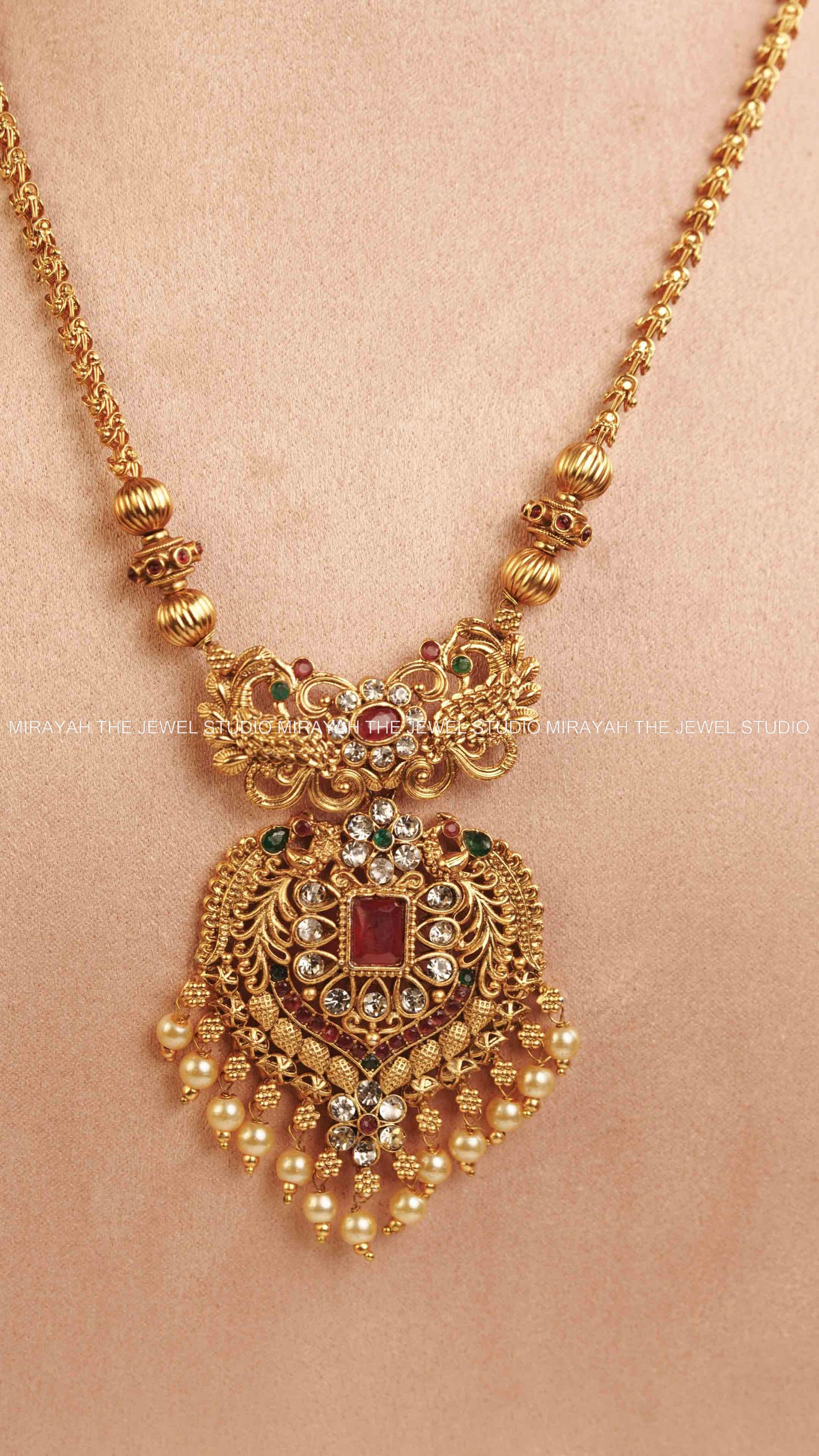 RUBY DOUBLE PEACOCK HARAM