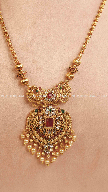 RUBY DOUBLE PEACOCK HARAM