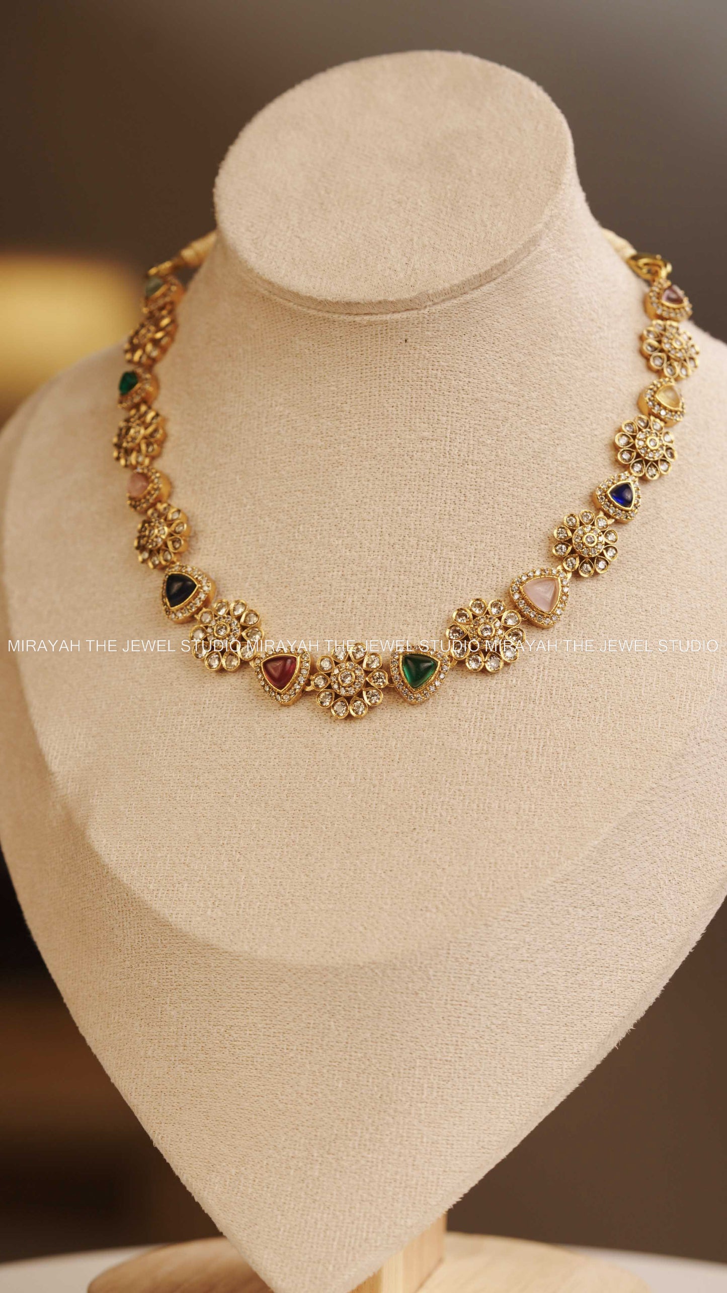 PREMIUM AD NAVARATNA NECKLACE