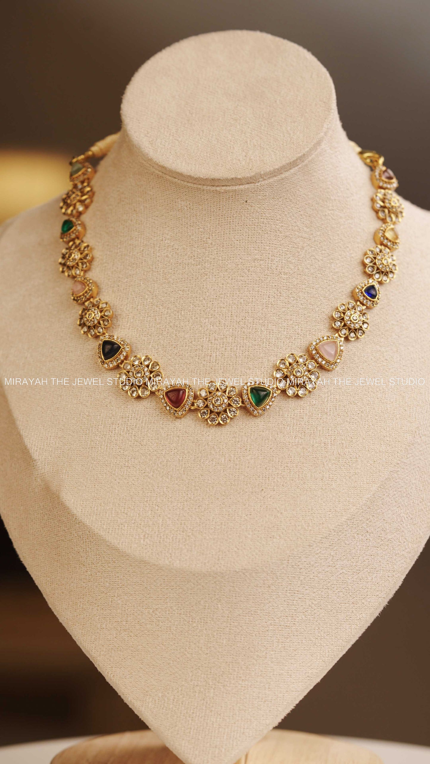 PREMIUM AD NAVARATNA NECKLACE