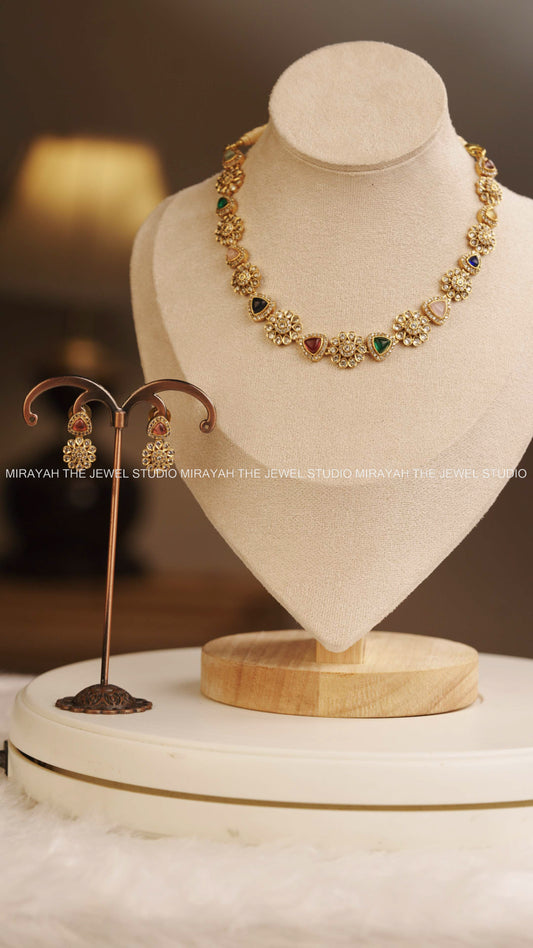 PREMIUM AD NAVARATNA NECKLACE