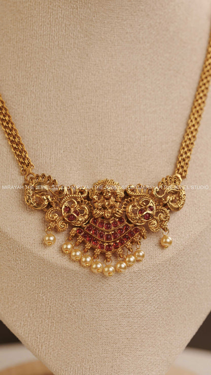 DEVIKA PEACOCK NECKLACE  - RUBY