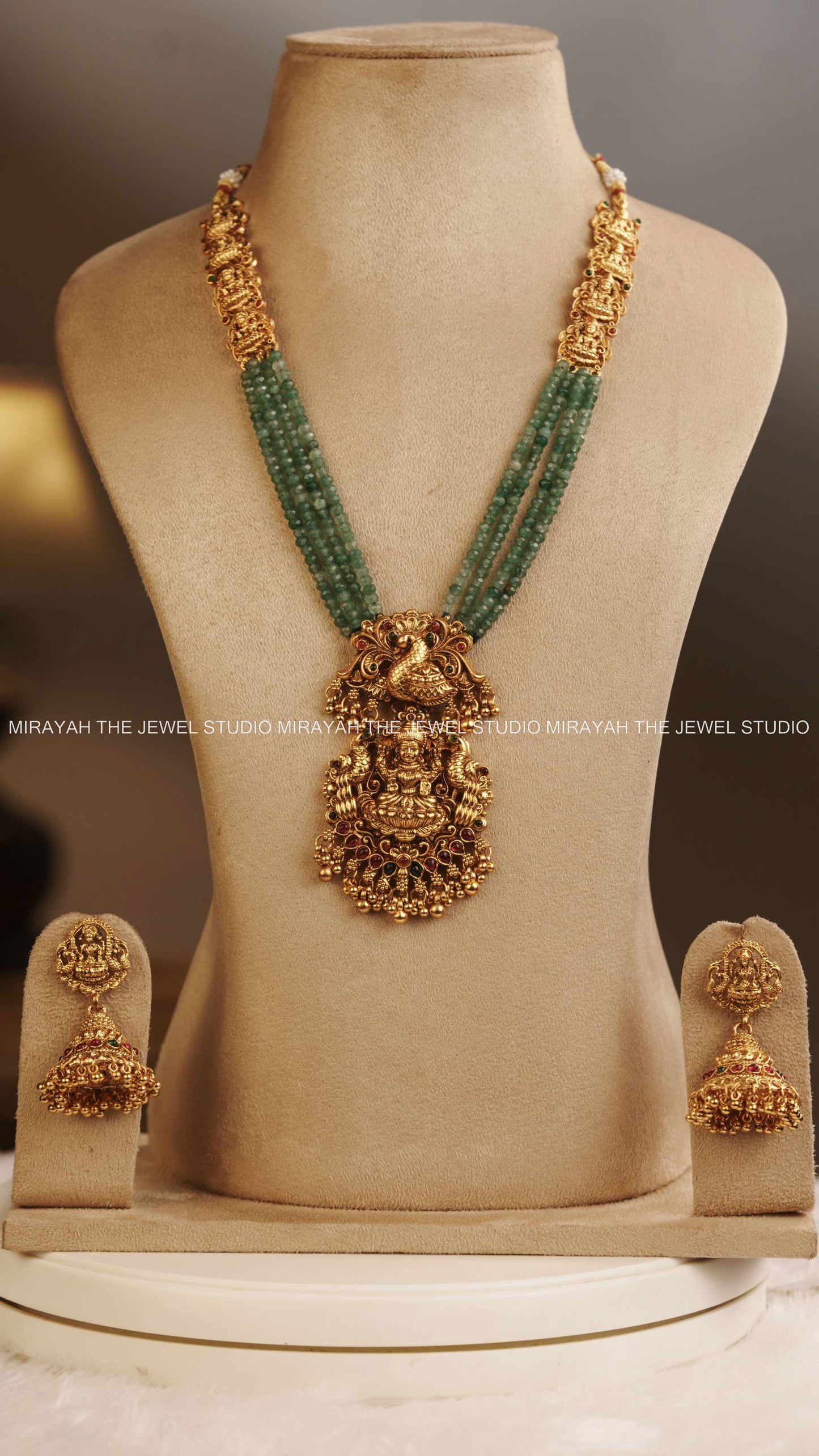 AARADHYA GREEN BEAD HARAM
