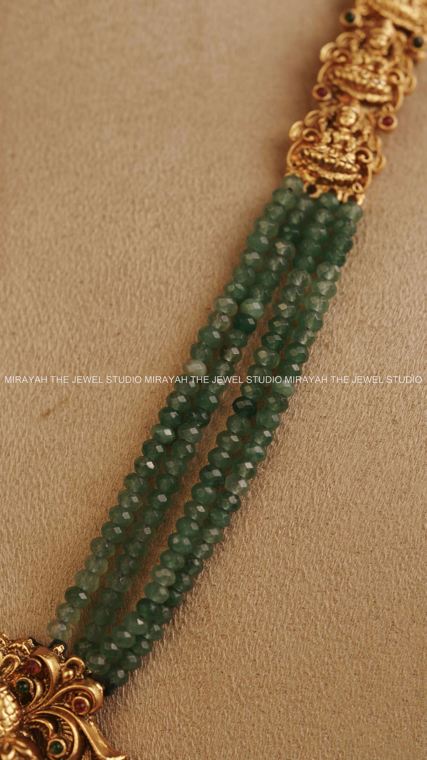 AARADHYA GREEN BEAD HARAM