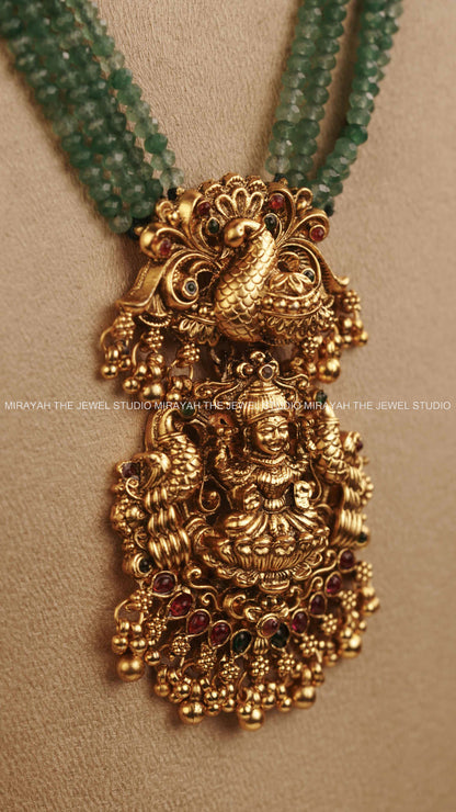 AARADHYA GREEN BEAD HARAM