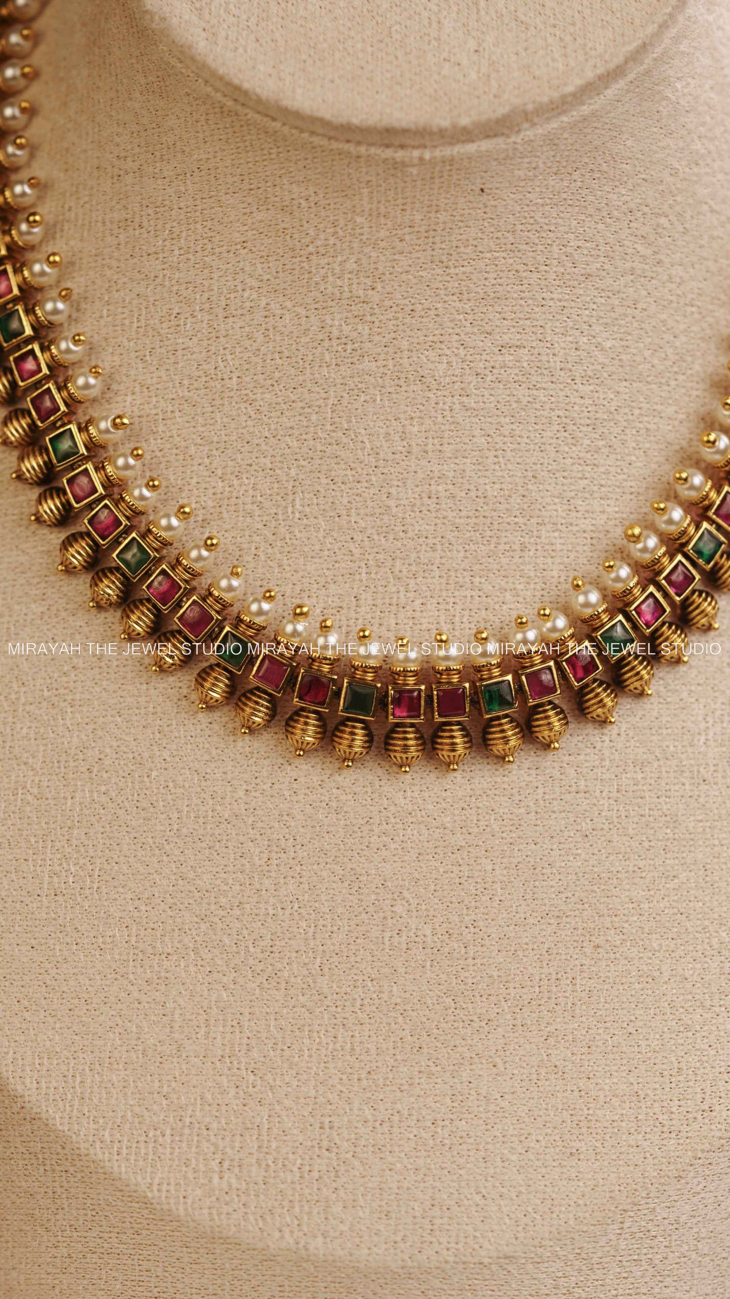 PREMIUM SQUARE SPIKED NECKLACE WITH JHUMKA