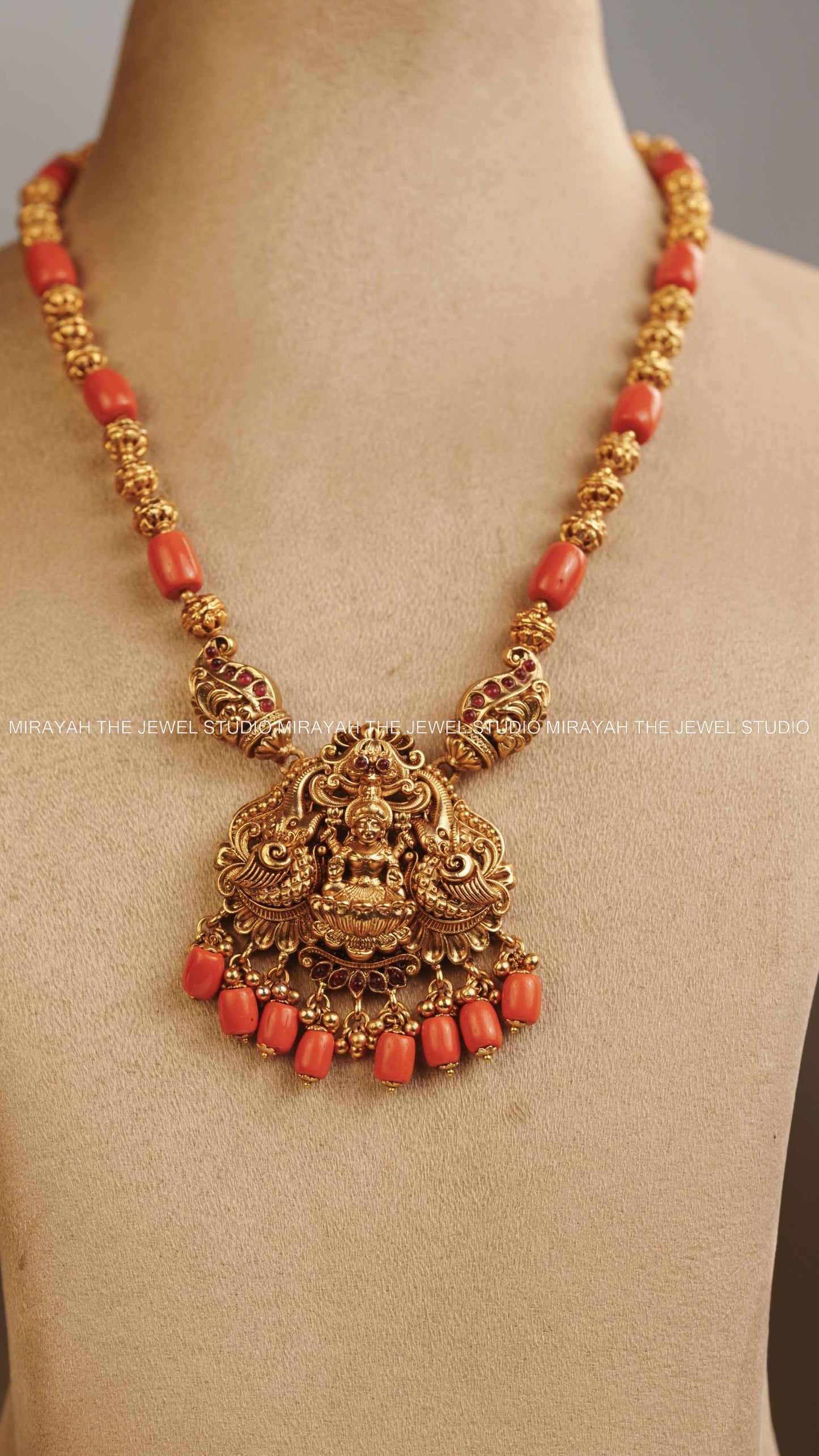 PREMIUM AKSHARA CORAL HARAM