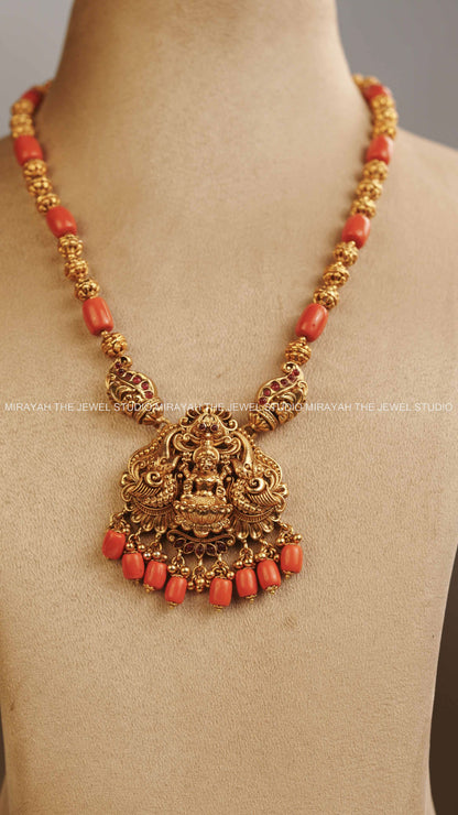 PREMIUM AKSHARA CORAL HARAM