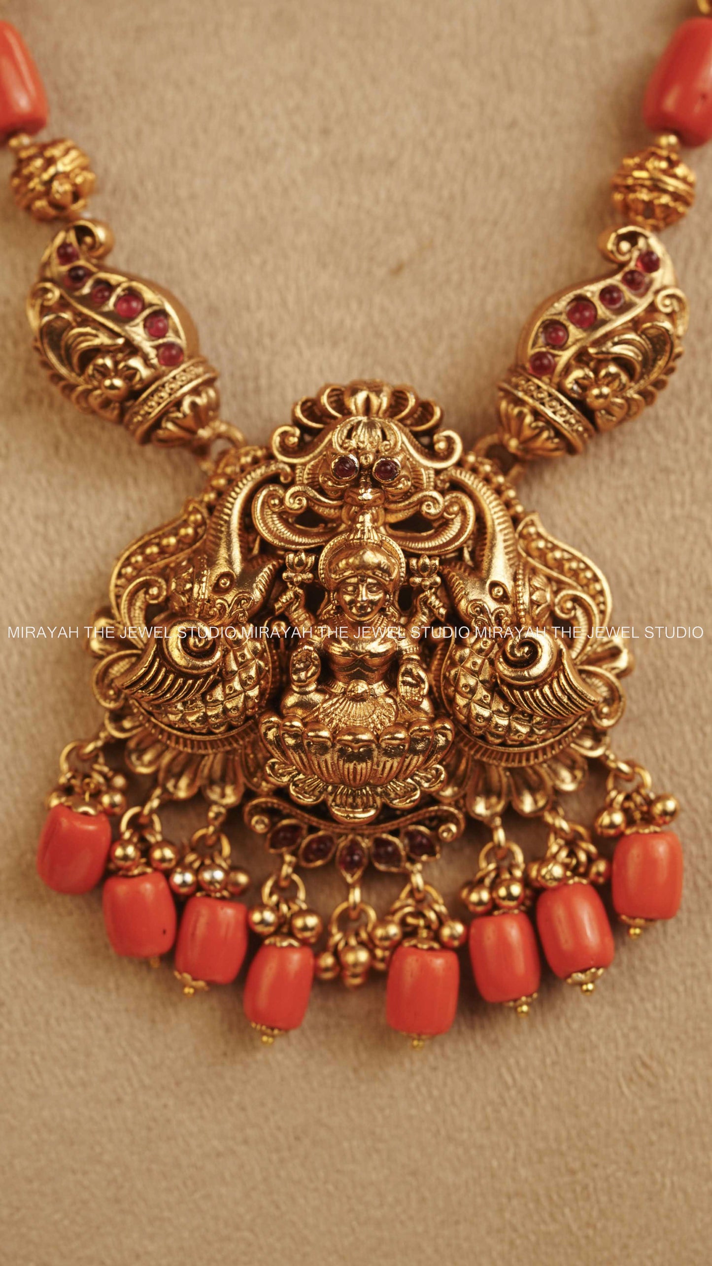 PREMIUM AKSHARA CORAL HARAM