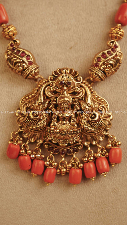 PREMIUM AKSHARA CORAL HARAM