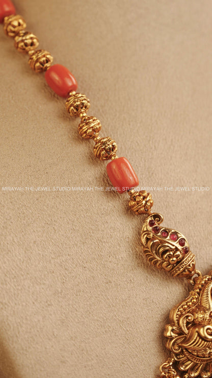 PREMIUM AKSHARA CORAL HARAM