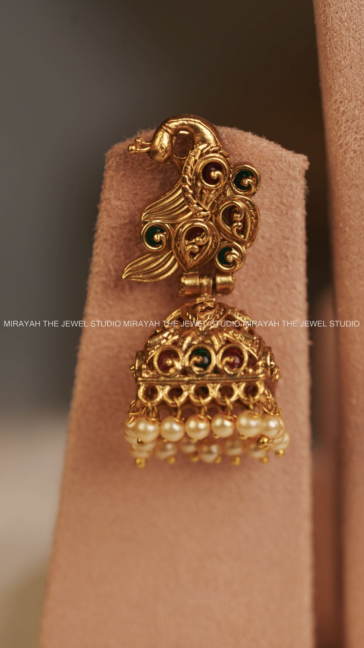 PEARL RADHE KRISHNA HARAM - RED AND GREEN