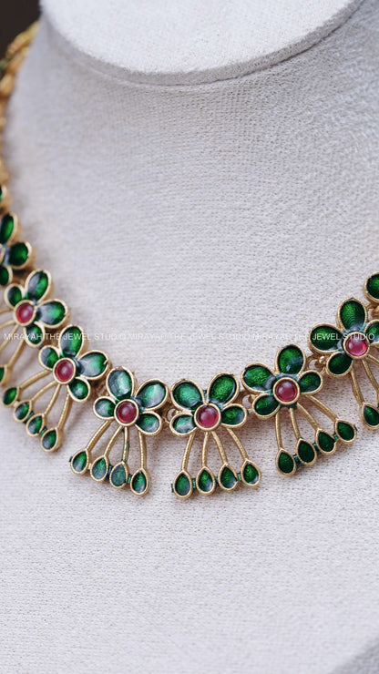 FLORAL ENAMEL NECKLACE