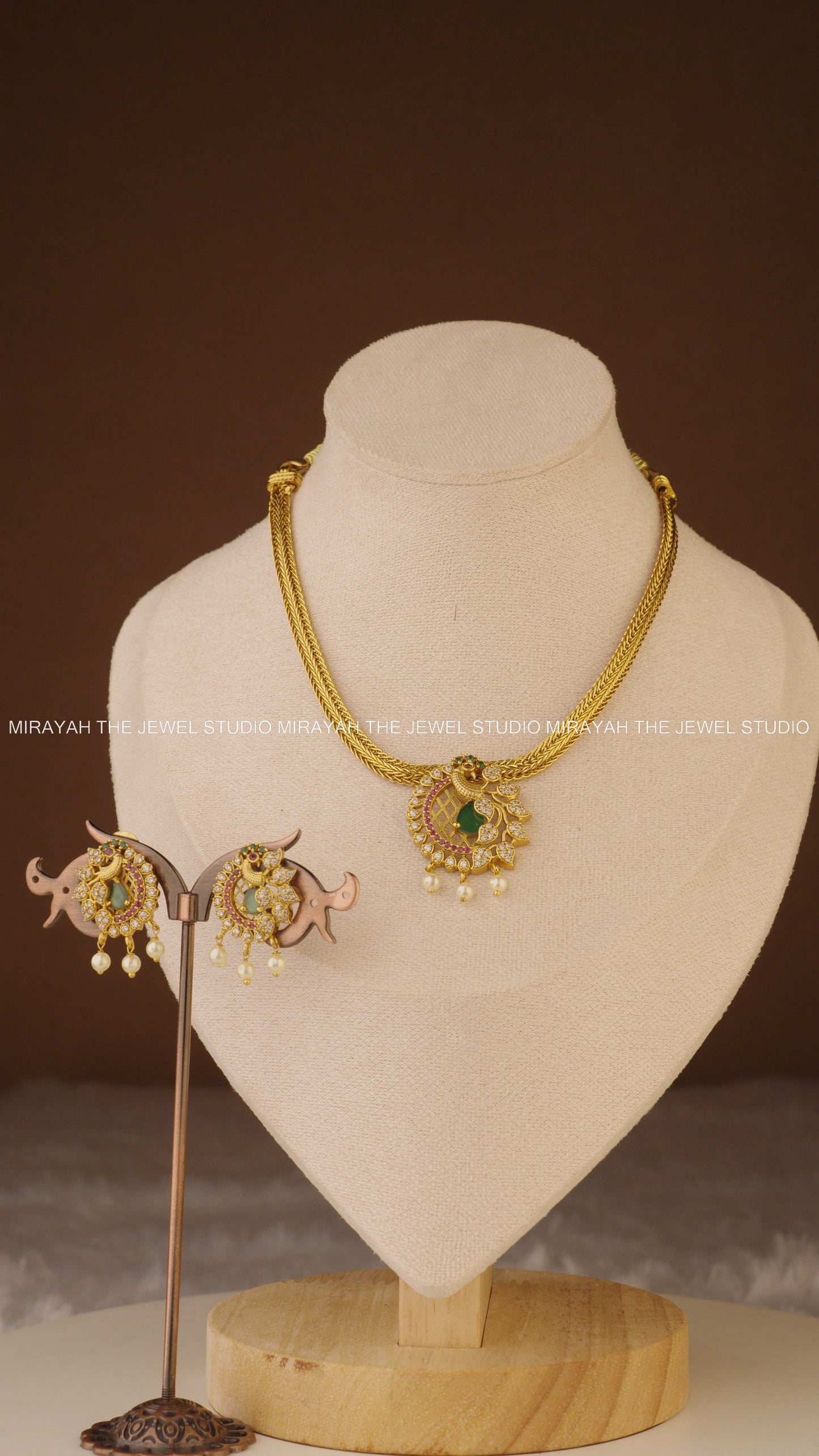 PREMIUM AD PEACOCK CHARM NECKLACE