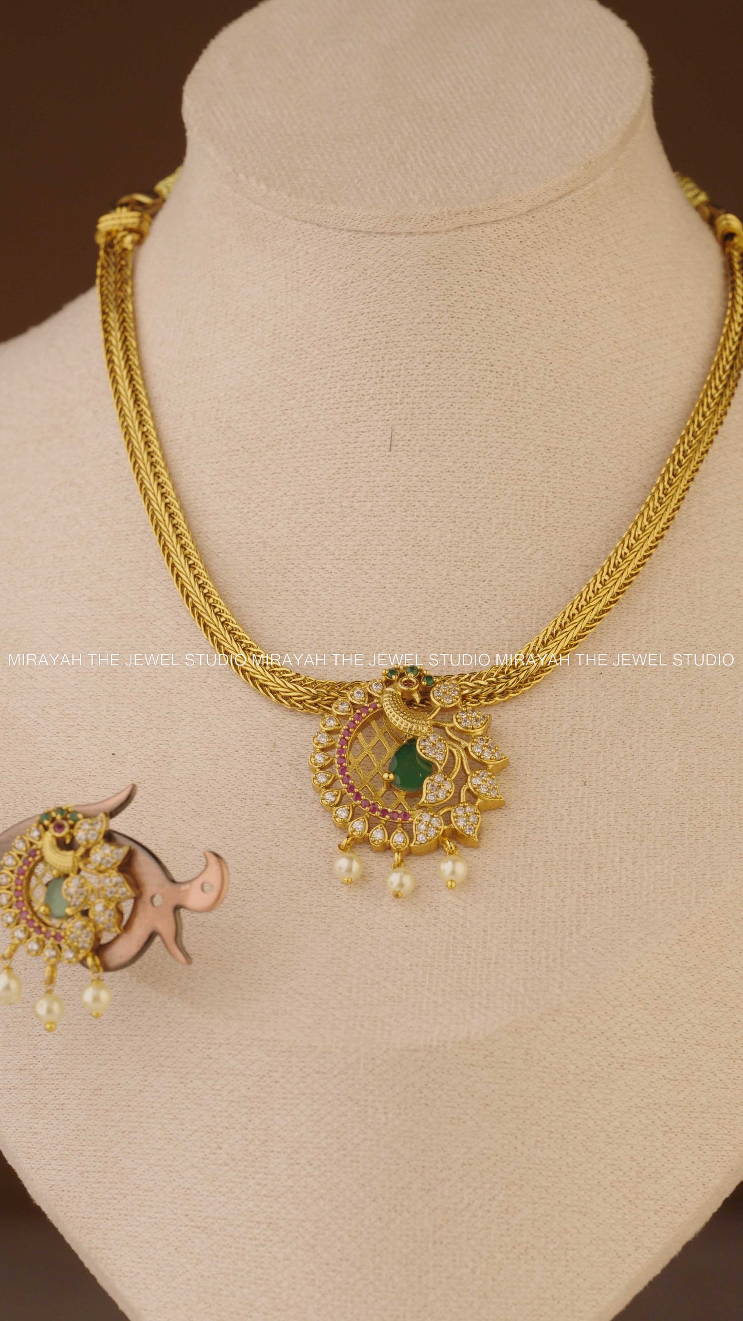 PREMIUM AD PEACOCK CHARM NECKLACE