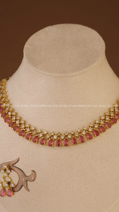 SPARKLING AD NECKLACE - RUBY