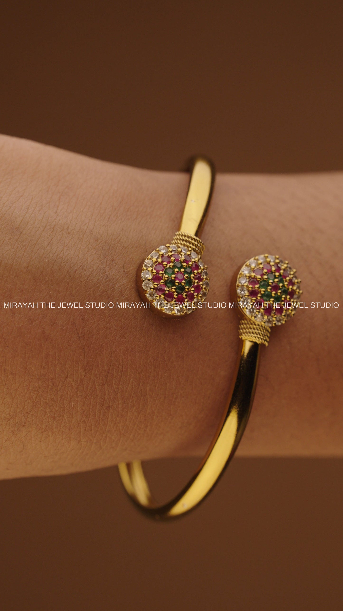 BLOOMSTONE BRACELET(FREE SIZE) - WHITE GREEN PINK