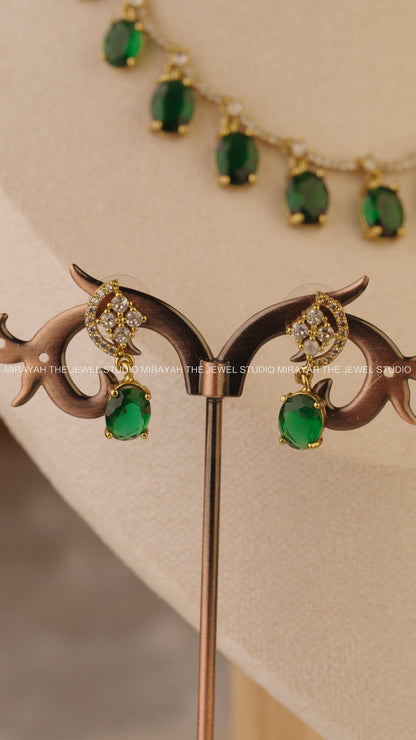 DEW DROPS AD NECKLACE - GREEN