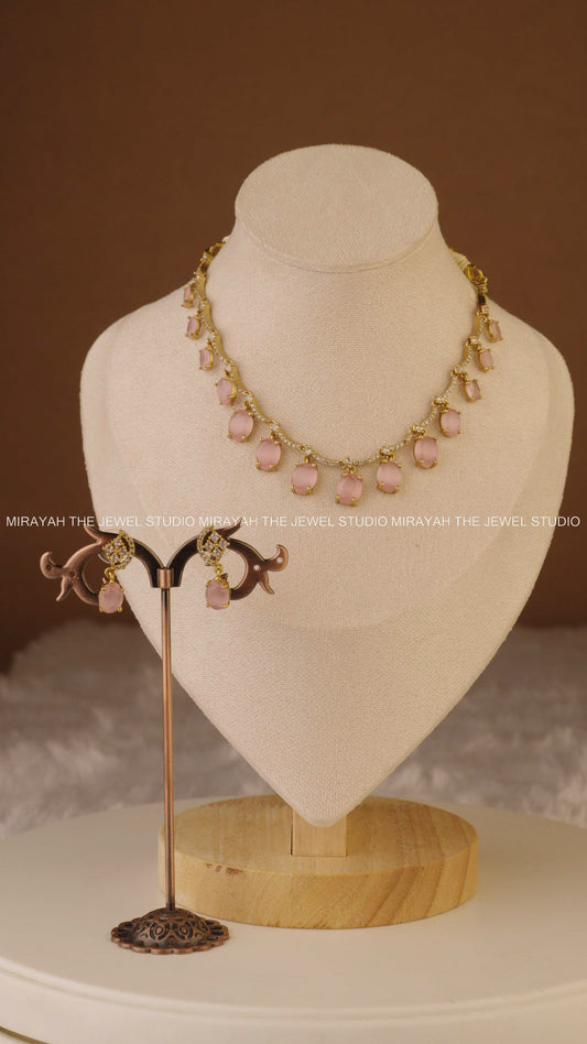 DEW DROPS AD NECKLACE - PINK