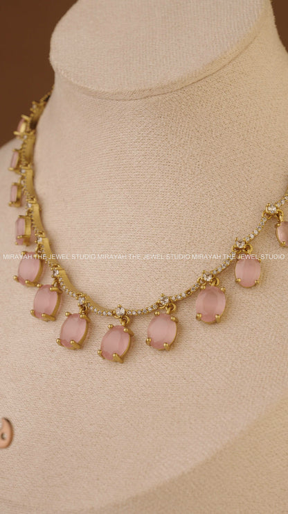 DEW DROPS AD NECKLACE - PINK