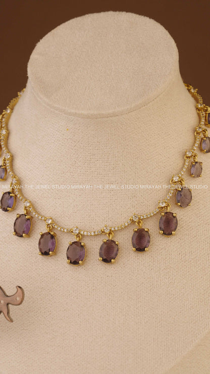 DEW DROPS AD NECKLACE - VIOLET