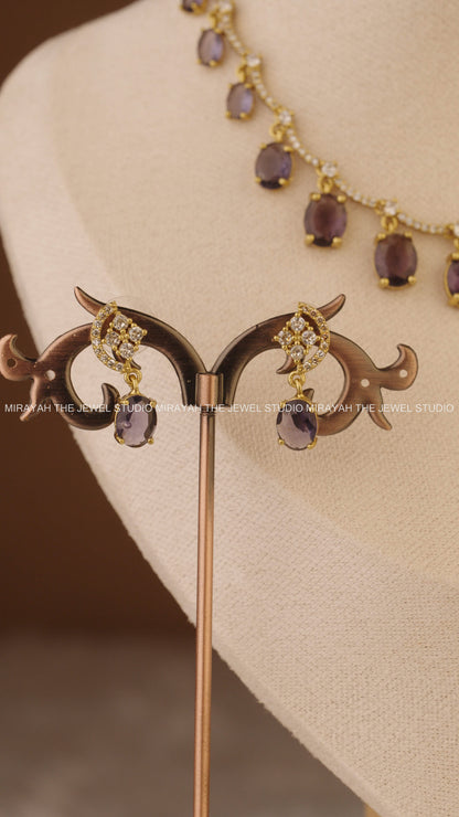 DEW DROPS AD NECKLACE - VIOLET