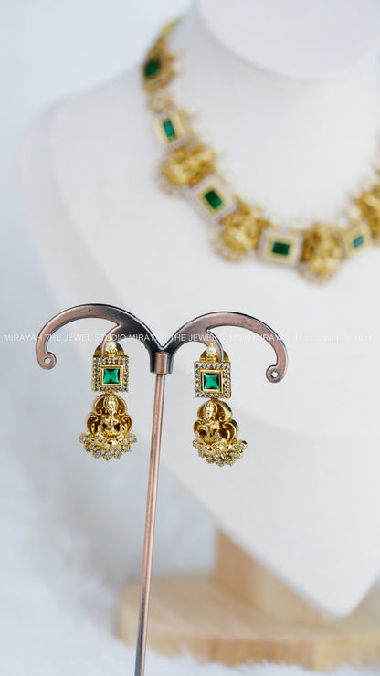 PREMIUM AD SQUARE CUT NECKLACE - GREEN