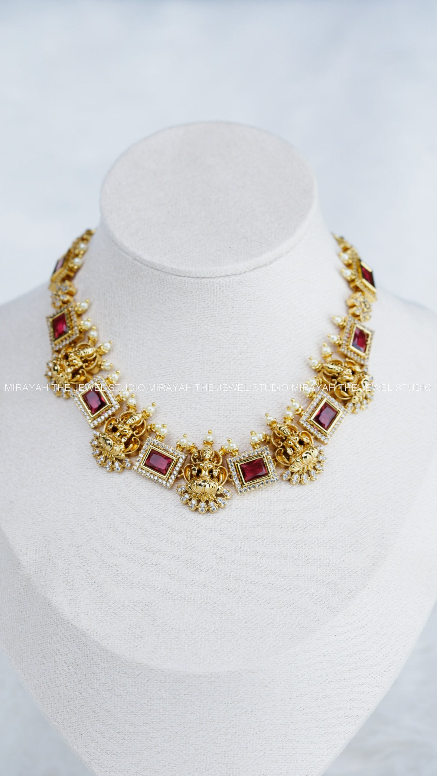 PREMIUM AD SQUARE CUT NECKLACE - RED