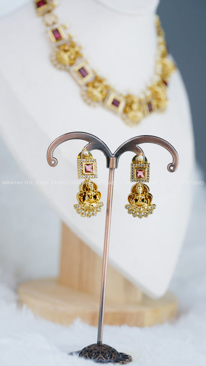 PREMIUM AD SQUARE CUT NECKLACE - RED