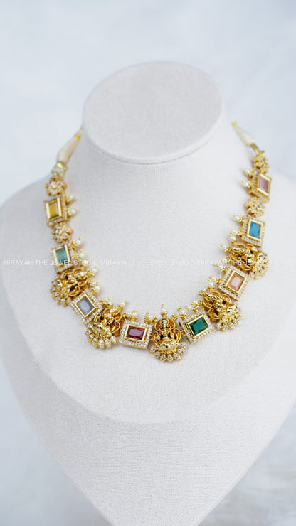 PREMIUM AD SQUARE CUT NECKLACE - MULTI