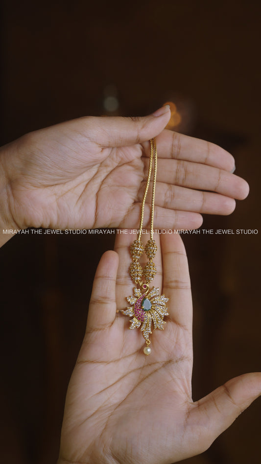 DANCING PEACOCK AD PENDANT NECKLACE