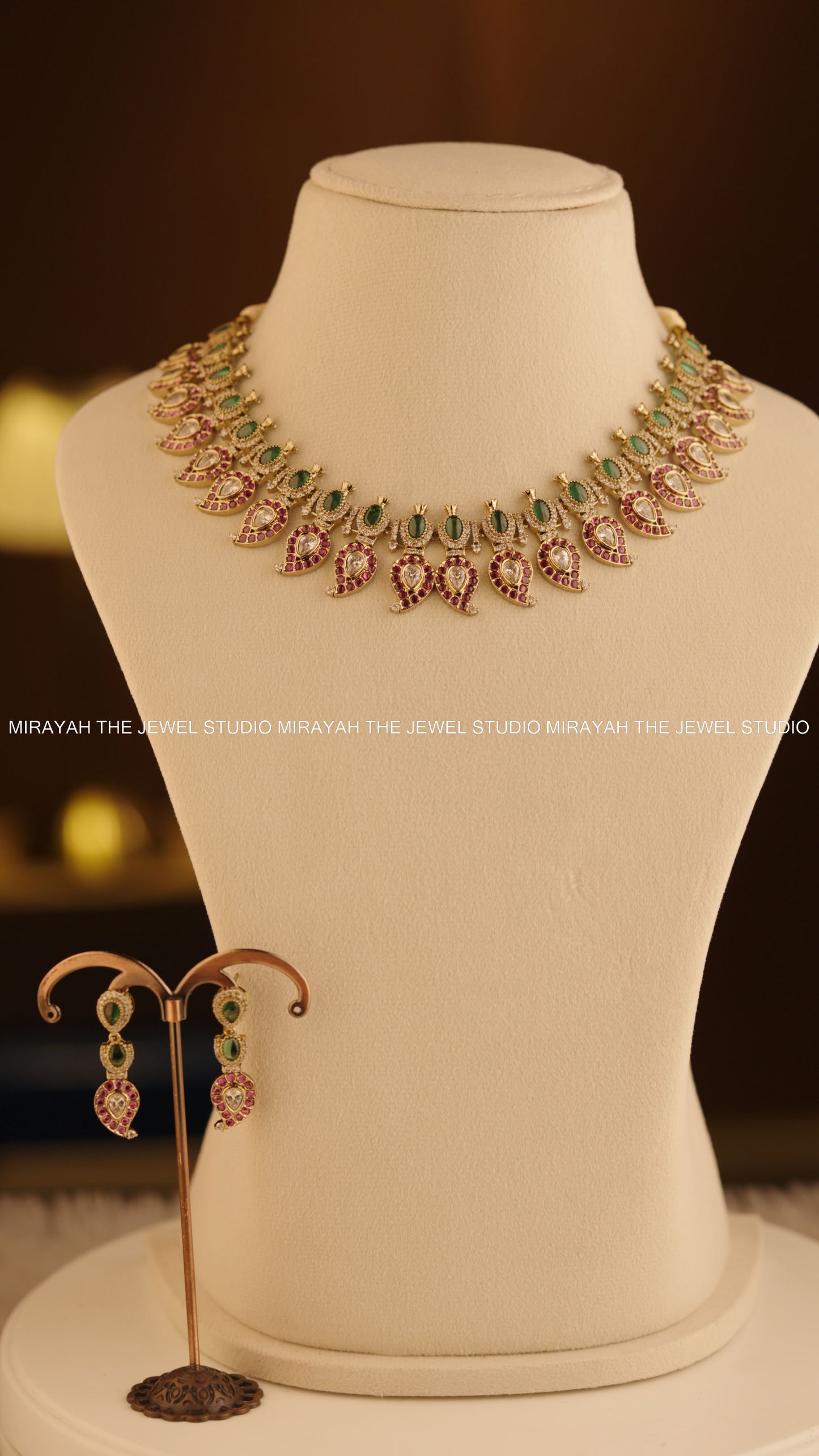 MANGO REGALIA NECKLACE - PURPLE AND GREEN