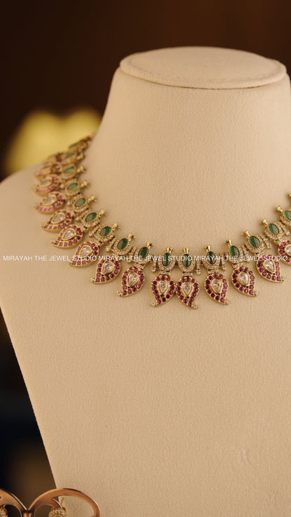 MANGO REGALIA NECKLACE - PURPLE AND GREEN