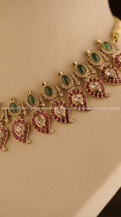 MANGO REGALIA NECKLACE - PURPLE AND GREEN