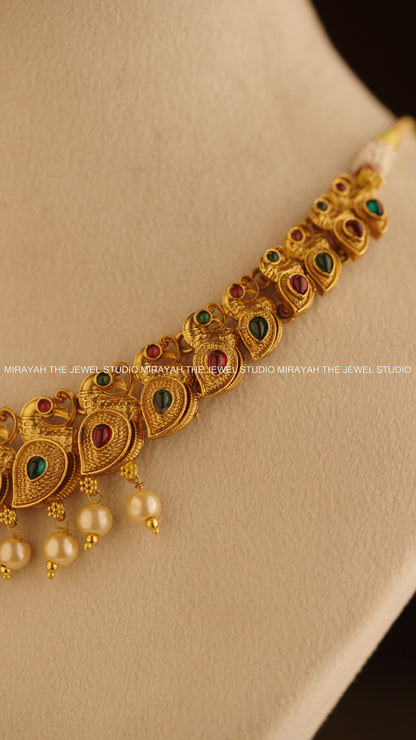 GAJA MAYUKHA NECKLACE - RED AND GREEN
