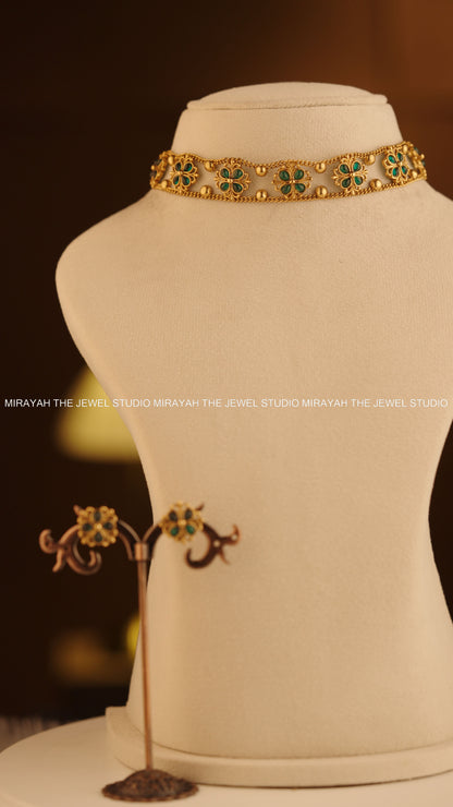 SIMPLE FLORA CHOKER - GREEN