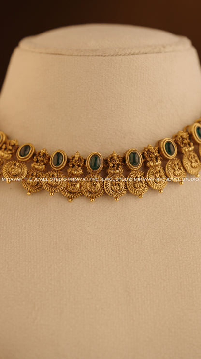 TAARIKA KAASU NECKLACE - GREEN