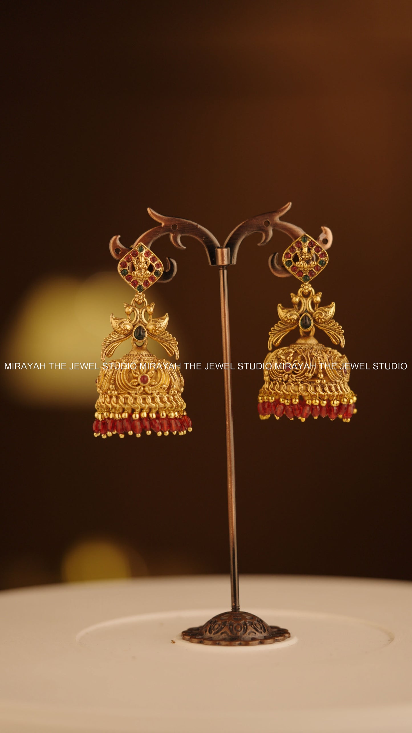 KANAKA MAYURA JHUMKA - RED