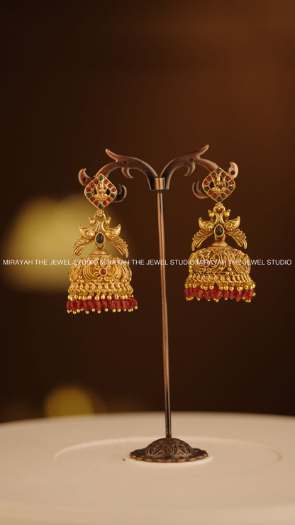 KANAKA MAYURA JHUMKA - RED