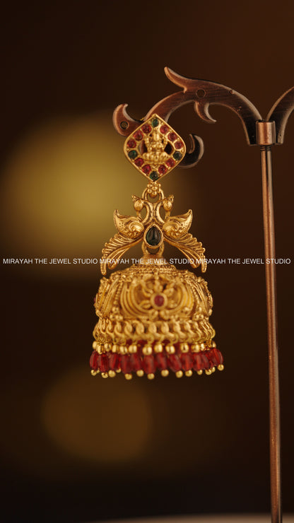 KANAKA MAYURA JHUMKA - RED