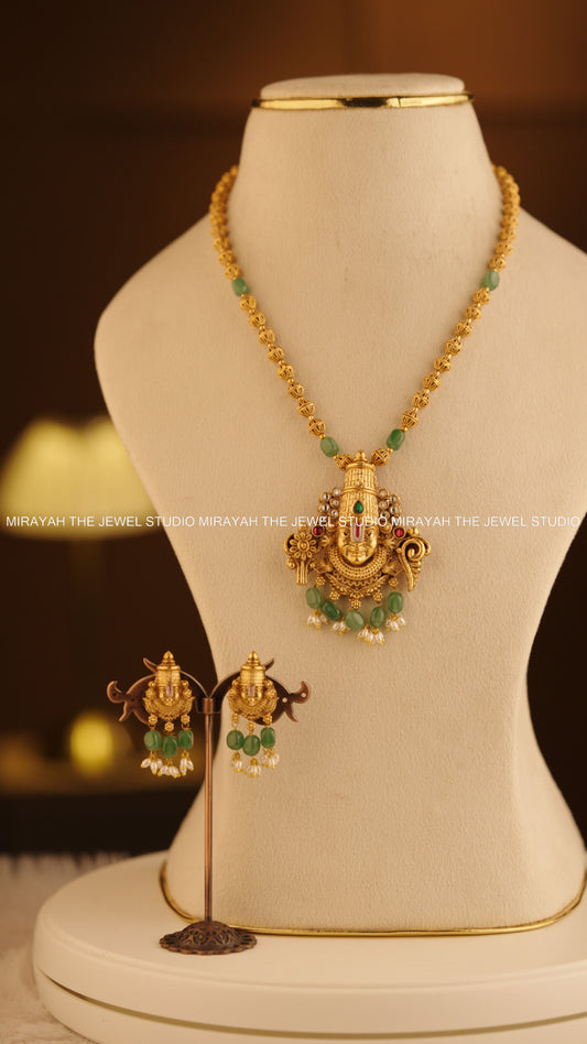 TIRUMALA TEJAS NECKLACE - GREEN