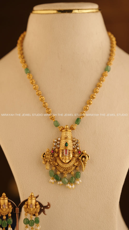 TIRUMALA TEJAS NECKLACE - GREEN