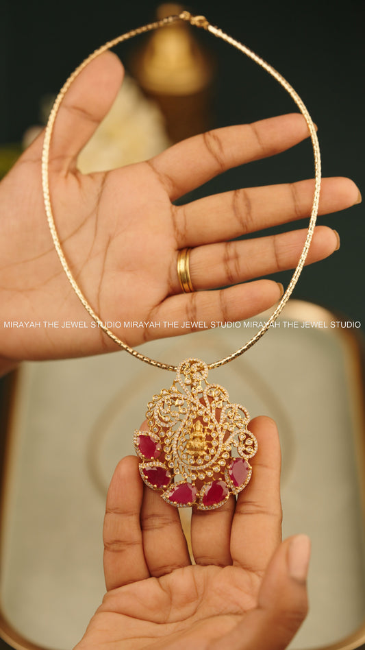 SHRIVARA HASLI NECKLACE - RUBY (WITH DETACHABLE PENDANT)