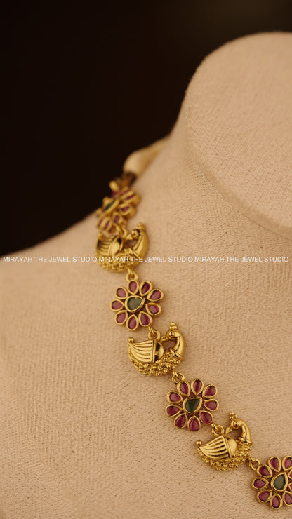 PREMIUM PEACOCK PETALS NECKLACE